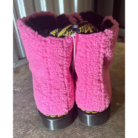 New Womens Dr. Martens 1460 8 Eye Boot UK 3 US 5 Lux Borg Fuzzy Pink Doc - Picture 7 of 8